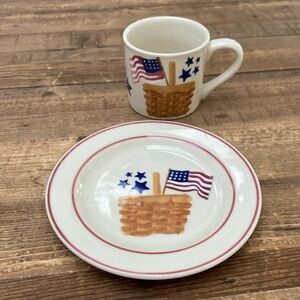Hartstone USA Longaberger basket, flag and stars